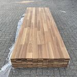 Ca. 66x Guyana Teak Dekdelen Geschaafd Gevingerlast, 21x90mm, lengte 4